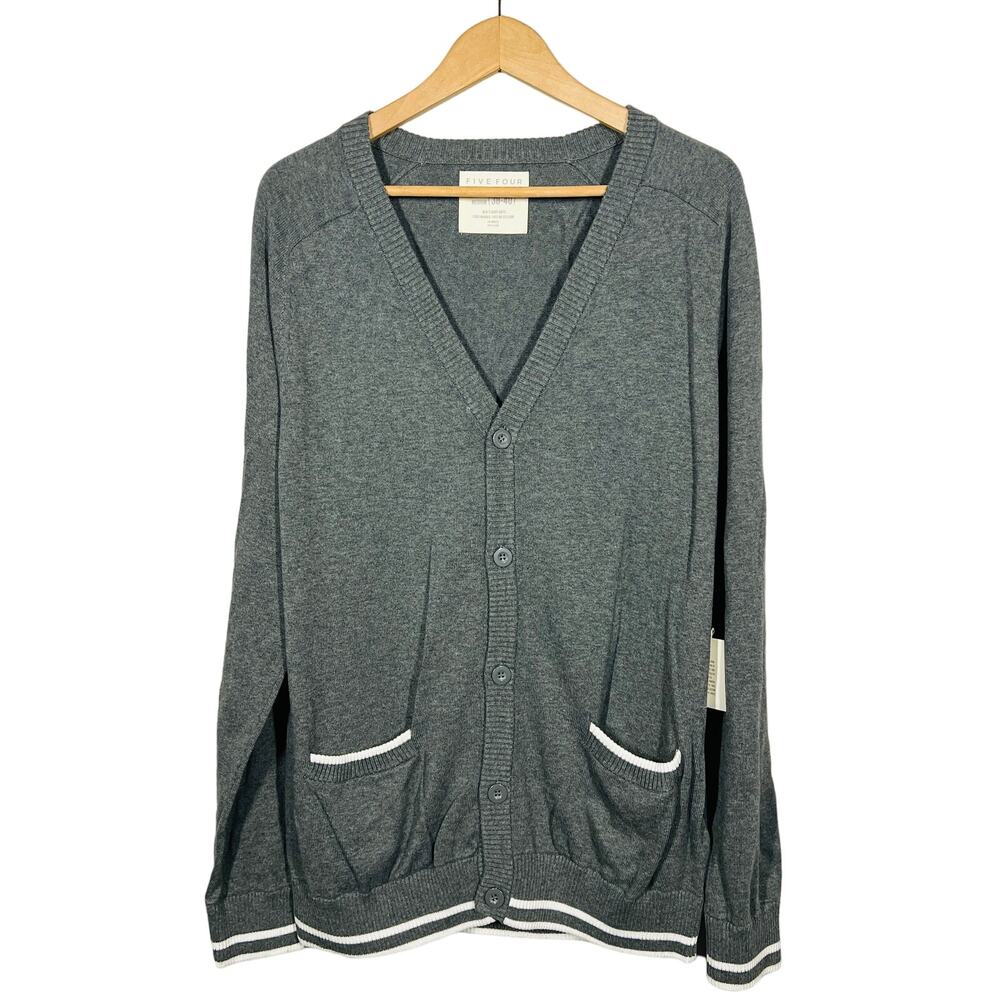 NEW! Five Four x Nick Wooster Academic Cardigan Knit Long Sleeve Charcoal - M
